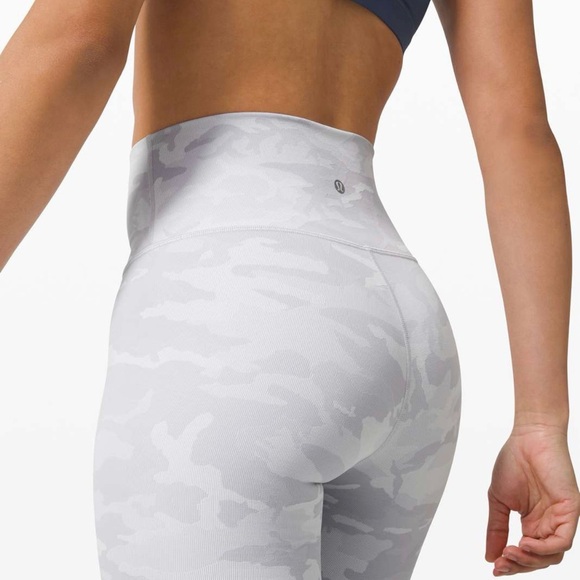 lululemon athletica Pants - lululemon athletica Women's High-Rise White Camo Bike Shorts